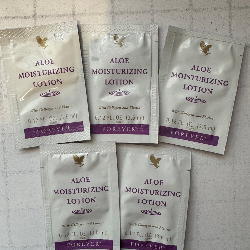 5X FOREVER LIVING Aloe Moisturizing Lotion Samples 3.5 ML EACH
